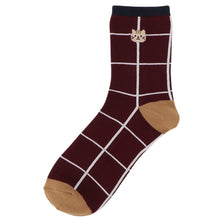 ふくふくにゃんこ ゆるまど刺繍クルーソックス