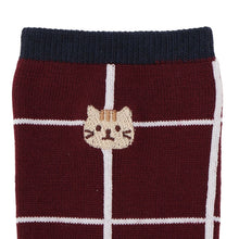 ふくふくにゃんこ ゆるまど刺繍クルーソックス