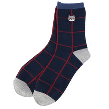 ふくふくにゃんこ ゆるまど刺繍クルーソックス