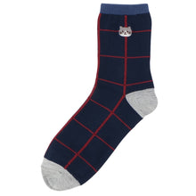 ふくふくにゃんこ ゆるまど刺繍クルーソックス