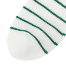 ふくふくにゃんこ 細ボーダー刺繍クルーソックス