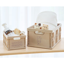 ふくふくにゃんこ プラ折り畳めるコンテナボックス(Mサイズ)