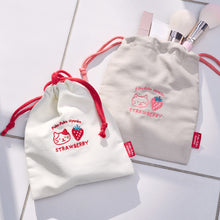 ふくふくにゃんこ いちご巾着ポーチ