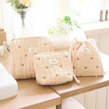 ふくふくにゃんこ コットン巾着ポーチ