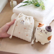 ふくふくにゃんこ コットン巾着ポーチ