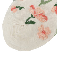 ふくふくにゃんこ  花柄刺繍ショートソックス