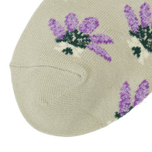 ふくふくにゃんこ  花柄刺繍ショートソックス