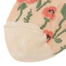 ふくふくにゃんこ  花柄刺繍ショートソックス