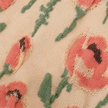 ふくふくにゃんこ  花柄刺繍ショートソックス