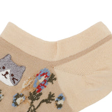 ふくふくにゃんこ  花柄刺繍ショートソックス