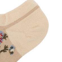 ふくふくにゃんこ  花柄刺繍ショートソックス