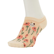 ふくふくにゃんこ  花柄刺繍ショートソックス