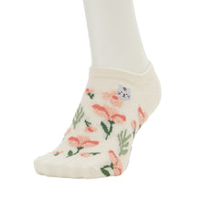 ふくふくにゃんこ  花柄刺繍ショートソックス