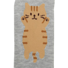 ふくふくにゃんこ バックロゴクルーソックス