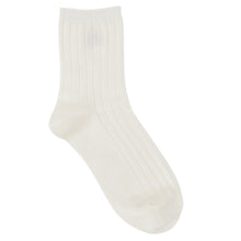 ふくふくにゃんこ 吸湿発熱リブ刺繍クルーソックス