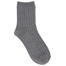 ふくふくにゃんこ 吸湿発熱リブ刺繍クルーソックス