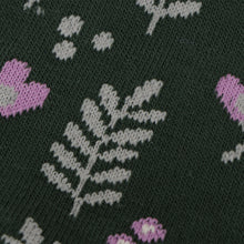 ふくふくにゃんこ 花柄刺繍クルーソックス