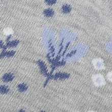 ふくふくにゃんこ 花柄刺繍クルーソックス