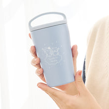 ふくふくにゃんこ ブルーハンドル付きステンレスタンブラー