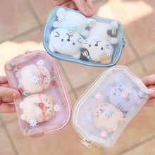 ふくふくにゃんこ フラワーメッシュポーチ