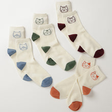 ふくふくにゃんこ バイカラーソックス