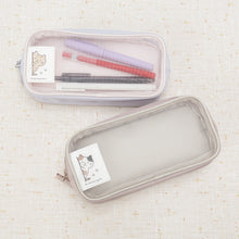 ふくふくにゃんこ ひょっこりメッシュ ペンポーチ 二層式