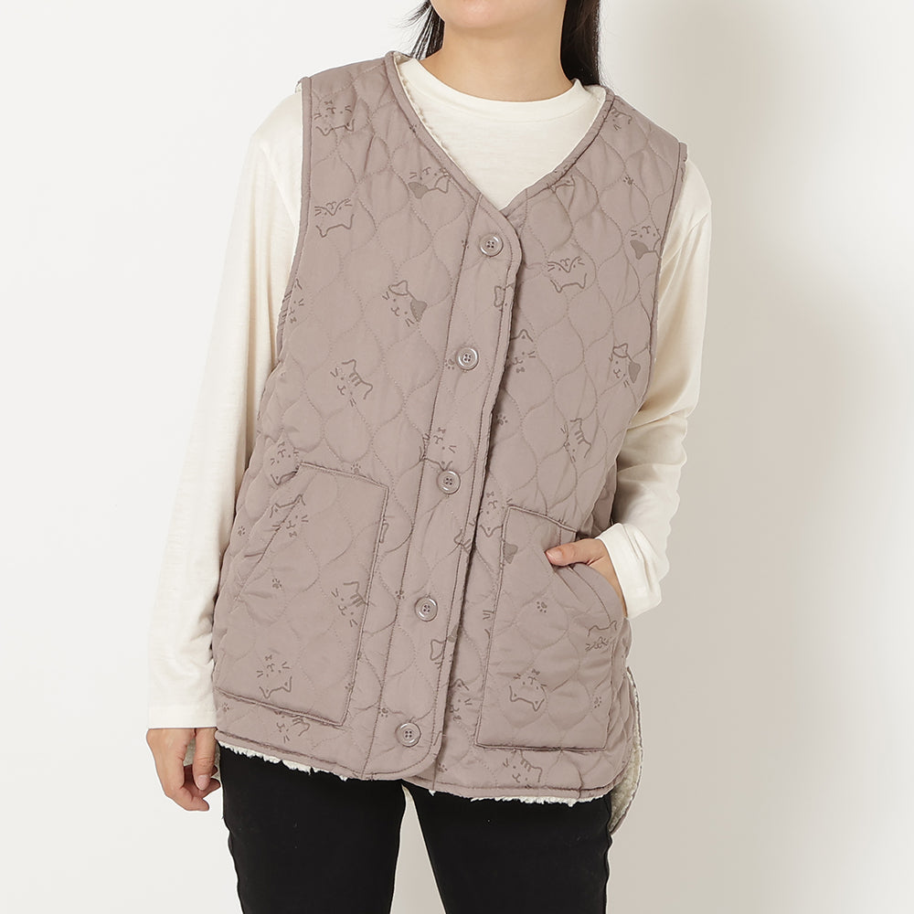 ふくふくにゃんこ 中綿キルトベスト – HAPiNS online shop