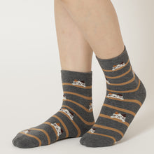 ふくふくにゃんこ しましまパイルソックス