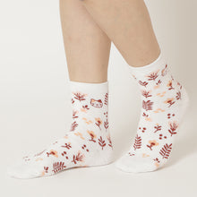 ふくふくにゃんこ フラワーパイルソックス