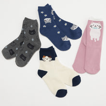 ふくふくにゃんこ フェイスパイルソックス