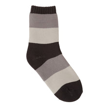 ふくふくにゃんこ 裏起毛太ボーダーソックス