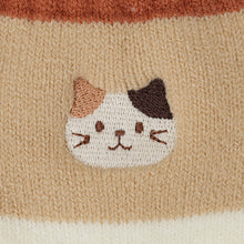 ふくふくにゃんこ 裏起毛太ボーダーソックス