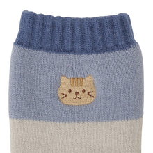 ふくふくにゃんこ 裏起毛太ボーダーソックス