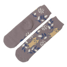 ふくふくにゃんこ 裏起毛フラワーソックス