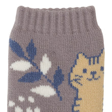 ふくふくにゃんこ 裏起毛フラワーソックス