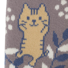 ふくふくにゃんこ 裏起毛フラワーソックス