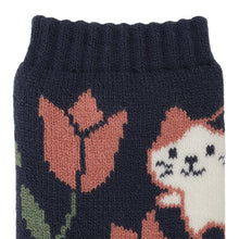 ふくふくにゃんこ 裏起毛フラワーソックス