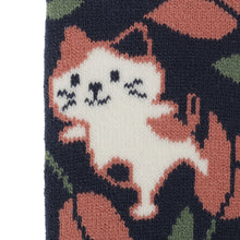 ふくふくにゃんこ 裏起毛フラワーソックス