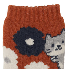 ふくふくにゃんこ 裏起毛フラワーソックス