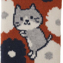 ふくふくにゃんこ 裏起毛フラワーソックス