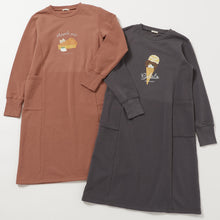 ふくふくにゃんこ プリントスウェットワンピース