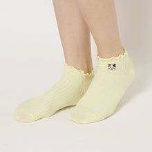 ふくふくにゃんこ メロウ刺繍ショートソックス