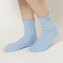 ふくふくにゃんこ メロウ刺繍クルーソックス