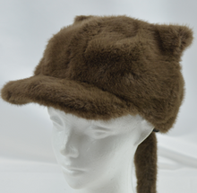 しっぽ付き猫耳ファーキャップ