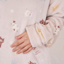 ふくふくにゃんこ フランネル被りパジャマ