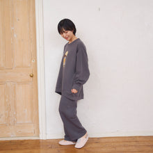 ふくふくにゃんこ プリントスウェットワイドトレーナー