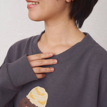 ふくふくにゃんこ プリントスウェットワイドトレーナー