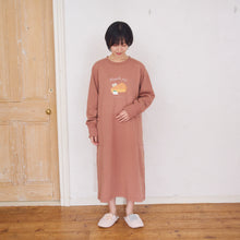 ふくふくにゃんこ プリントスウェットワンピース