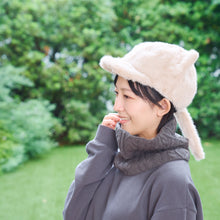 しっぽ付き猫耳ファーキャップ