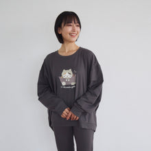 ふくふくにゃんこ ミルキースムース プリント トレーナー 【2026_秋冬】